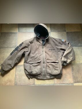 Snap On Men's Brown Hooded Work Jacket